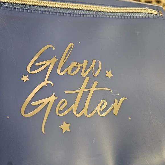 Glow Getter Blue Zippered Oversized Makeup Cosmetic Pouch Bag, 100% EVA, NWOT - Picture 2 of 8